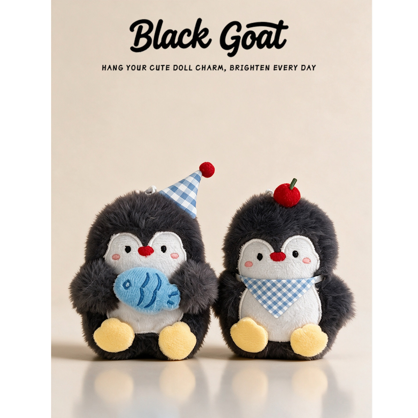 Black Goat可爱毛绒企鹅公仔挂绳背包钥匙扣装饰挂件情侣闺蜜礼物