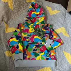 Special Offer Shanghai Bape Kids Fleece-Lined Camouflage Sweatshirt with Hood