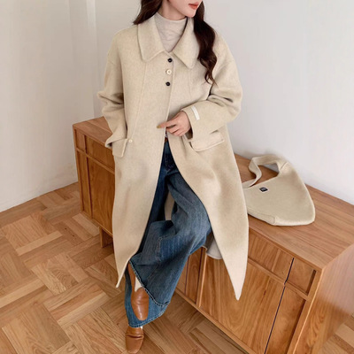 2025秋冬娃娃领H版型羊毛大衣口