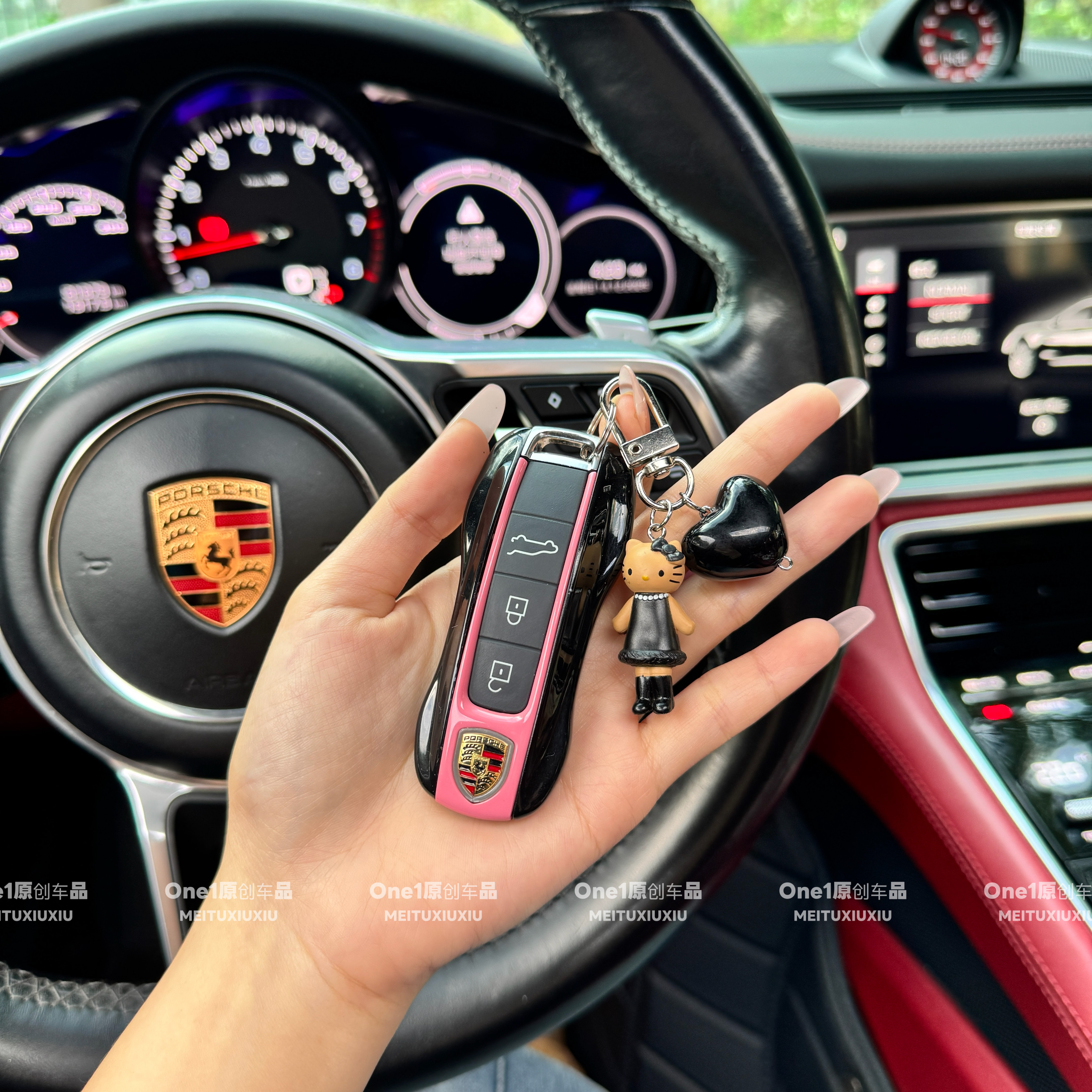 适用保时捷钥匙壳卡宴macan911帕拉梅拉718/taycan插入式钥匙扣套