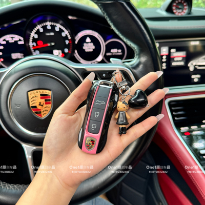 适用保时捷钥匙壳卡宴macan911帕拉梅拉718/taycan插入式钥匙扣套