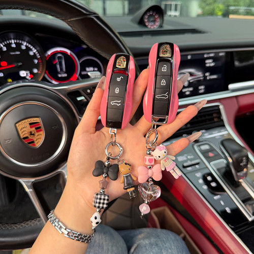 长腿kitty保时捷粉色壳