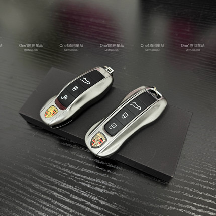 适用保时捷钥匙壳新老款718卡宴macan帕拉梅拉Taycan911gt银男扣