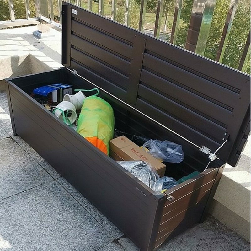 户外收纳柜箱置物阳台储物柜防水防晒杂物收纳柜子铝合金长条柜