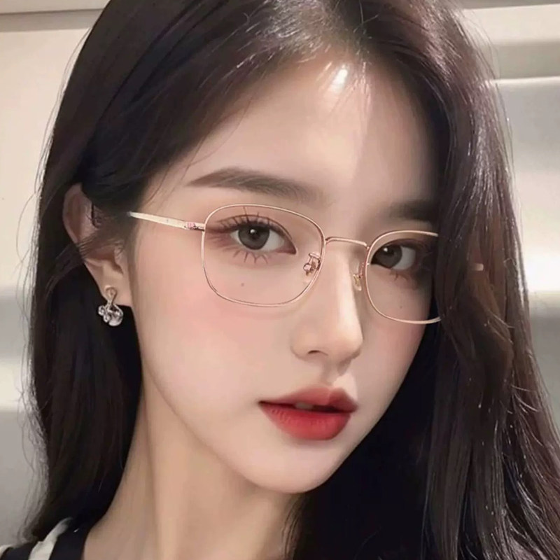 防蓝光眼镜男女金属镜框潮网红素颜小框平光镜成品近视眼镜有度数