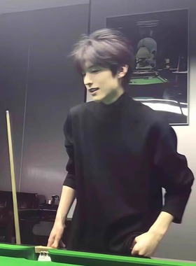 黑色半高领德绒打底衫男款秋冬加绒内搭上衣加厚长袖t恤保暖卫衣