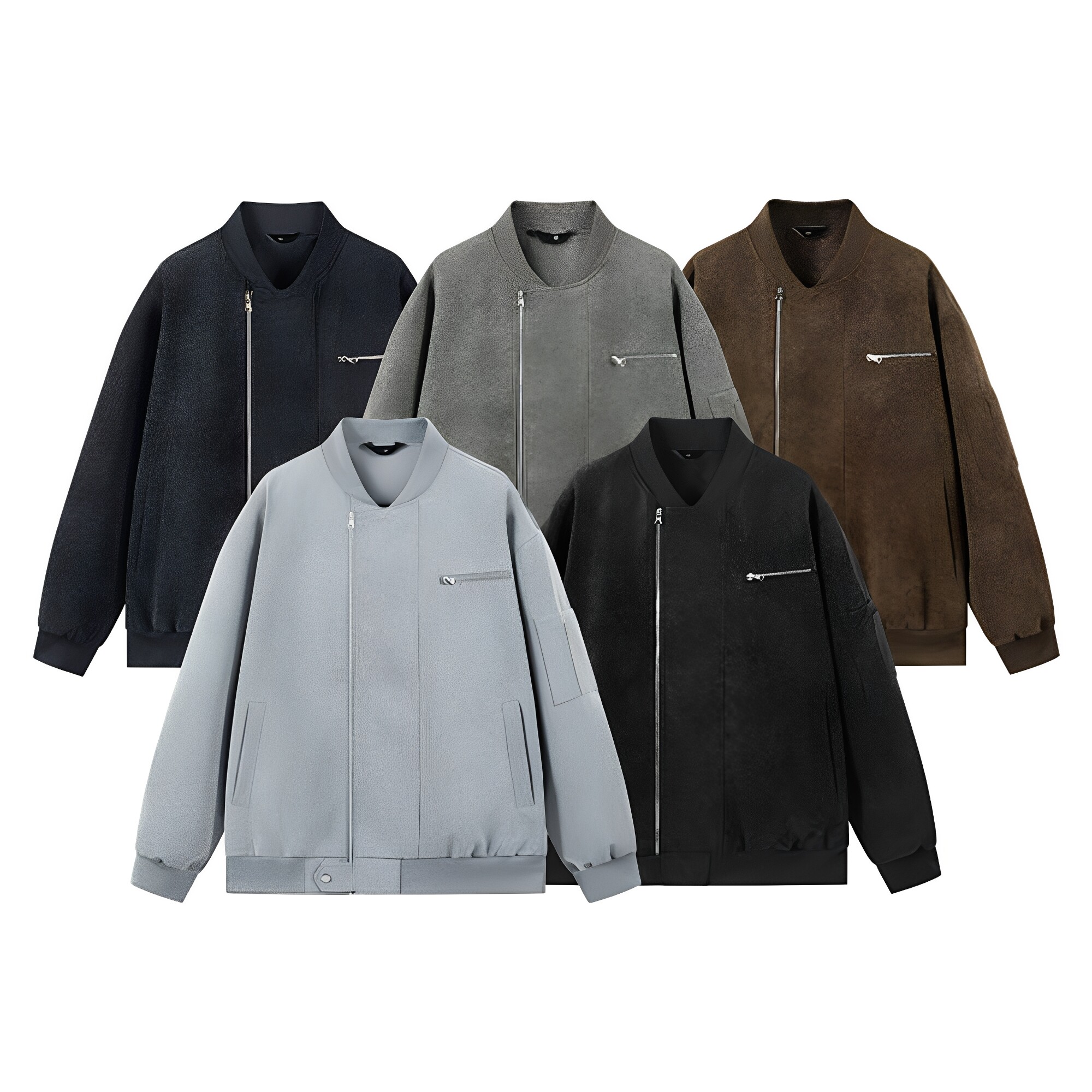 美式棒球服痞帅扎染皮夹克秋外套