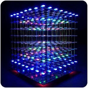 3D8 Красочный легкий куб DIY Kit Creative Electronic Design 8x8x8 Микроконтроллер Электронные производственные детали