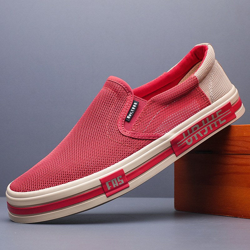 透气网面休闲豆豆鞋男防滑乐福鞋