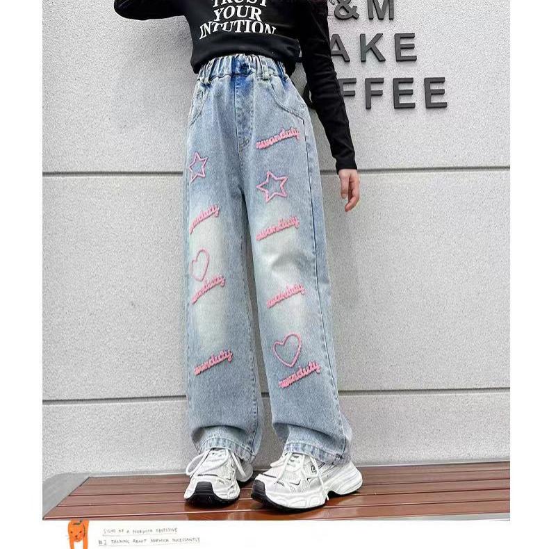 女童长裤子批秋款中大童裤子显瘦韩版新款儿童阔腿裤