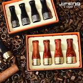 JIFENG季 雪茄烟嘴纯铜唐草雕花多环径无害PC环保塑料树脂 风