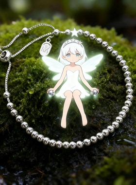 《一串圆满》s925纯银圆珠手链女抽拉调节小众简约豆豆光珠手饰