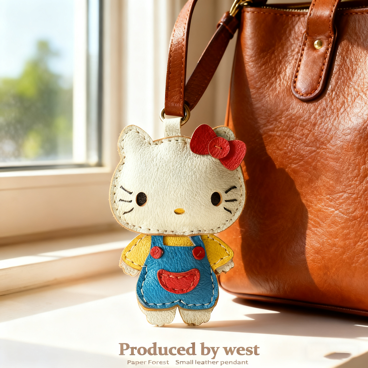 可爱哈喽 kitty包包挂件皮质玩偶公仔小饰品精致kt猫书包背包挂饰