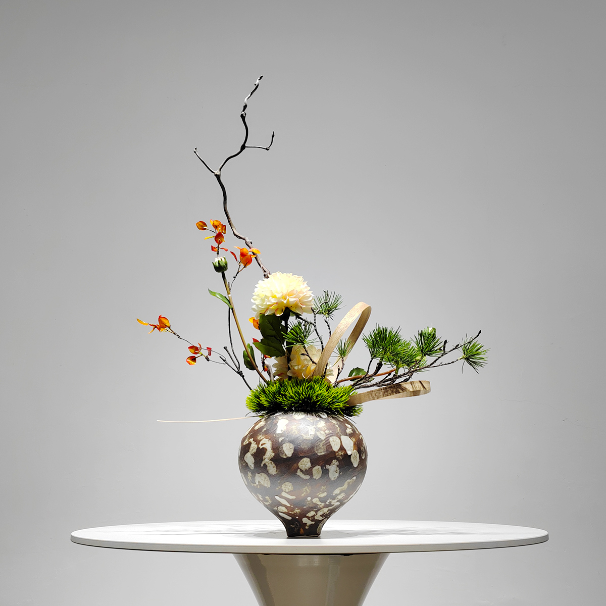 书房酒店禅意仿真花艺套装摆件