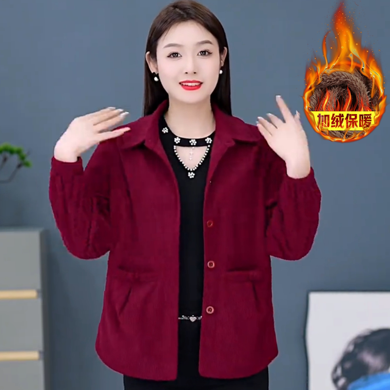 2026新款中老年女装灯芯绒外套