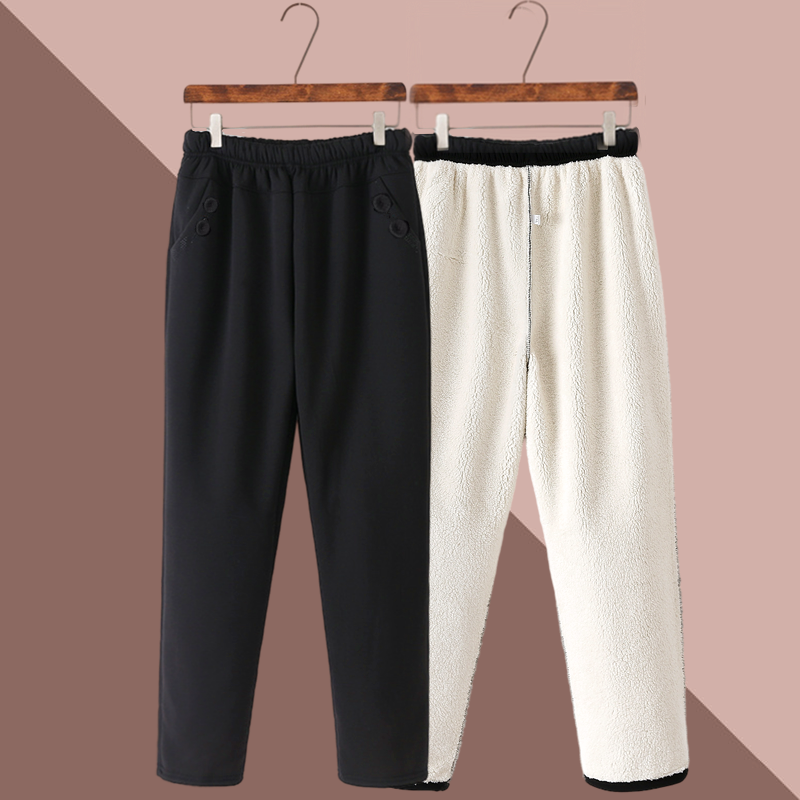 加绒加厚高腰外穿直筒裤裤子