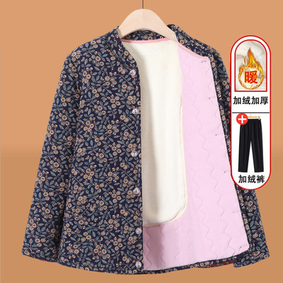 妈妈冬装小棉袄女奶奶驼绒加厚外套中老年人冬季保暖老太太棉衣服