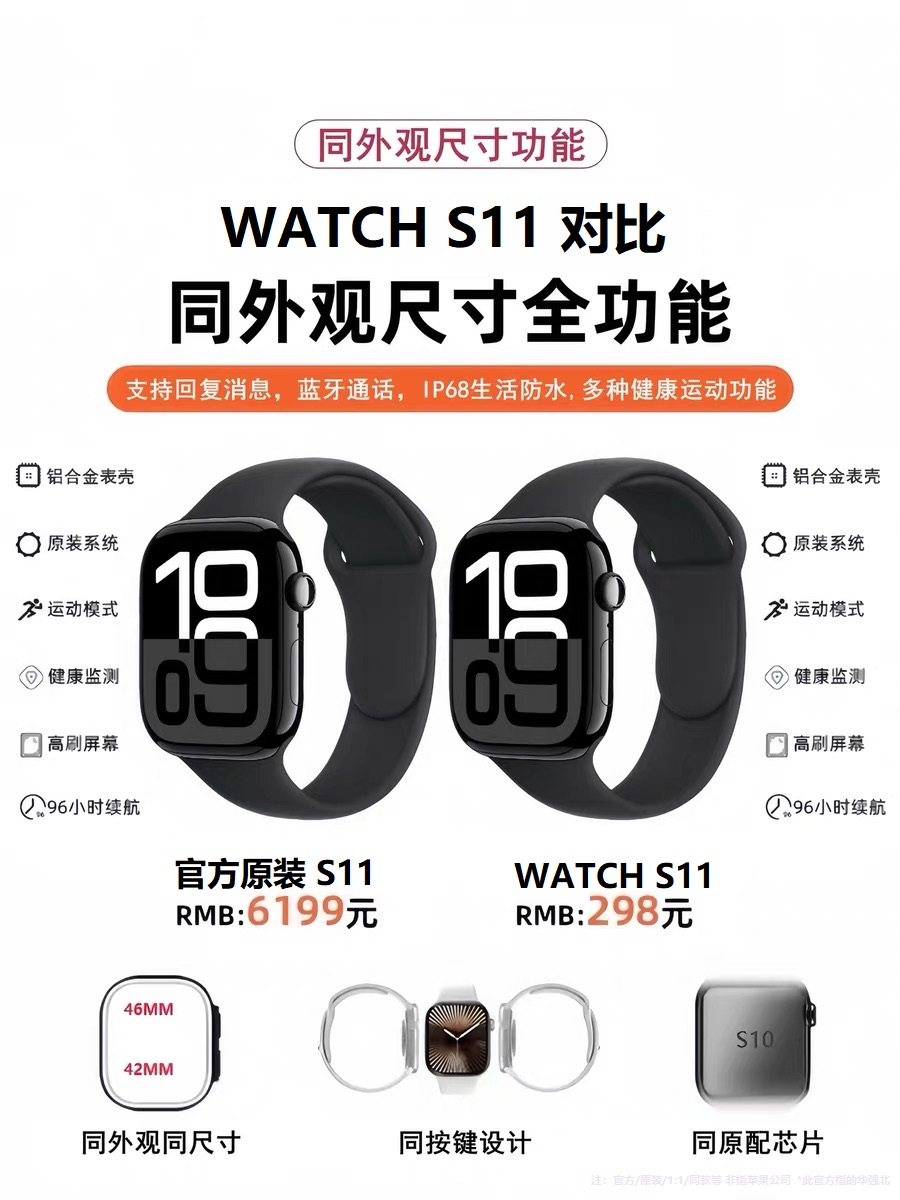 2026新款iwatch顶配华强北手表S11智能运动防水watch手环蓝牙通话