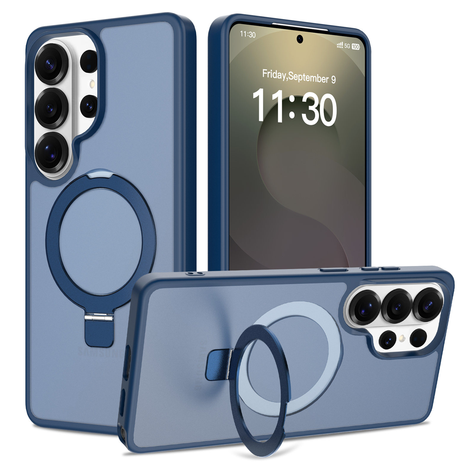 适用于三星GalaxyS26Ultra手机壳懒人桌面支架磁吸无线充s25+防摔保护套S24硬壳S23Ultra磨砂肤感A57保护壳36