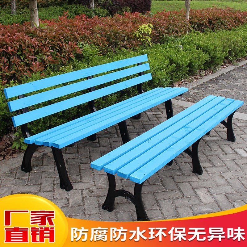 户外公园椅休闲长椅子木塑公共排椅广场花园欧式木头防腐木长条凳