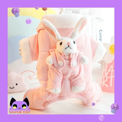 狗狗衣服秋冬装厚款背带立体兔包