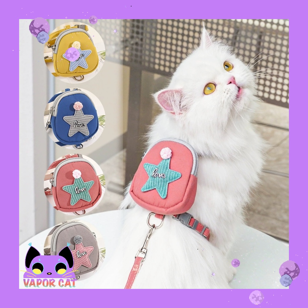 蒸汽咪宠物泰迪小狗狗猫咪外出猫双肩背包胸背带牵引绳遛狗狗