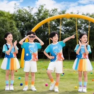 儿童六一表演服啦啦队团体舞蹈服幼儿园园服小学生宇宙星空演出服