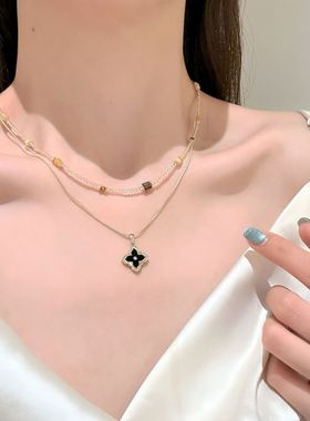 富家名伶 复古气质锁骨链高级感轻奢项链女小众叠戴颈链配饰