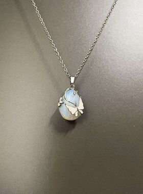 Vintage古着 Butterfly water drops项链