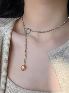 青暮 民族风小众手作串珠项链复古新中式锁骨链