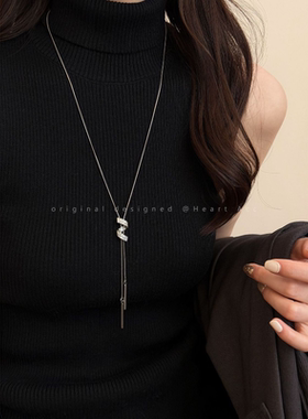 精致秋冬长款项链女士2025新款小众轻奢高级感毛衣链气质大气配饰