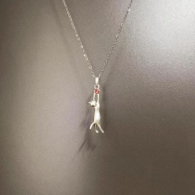 Vintage古着 Picking stars white cat项链