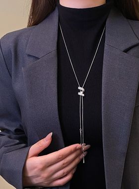 大气高档螺旋毛衣链女轻奢高级感气质秋冬项链配衣服的配饰