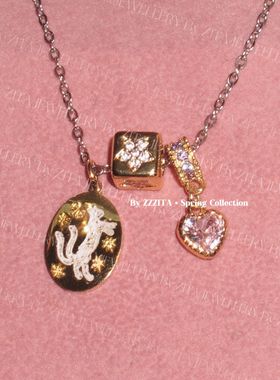 猫咪守护神·cat person~手工画油猫咪五角星爱心ins项链网红甜美