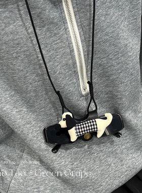 ins博主同款可爱腊肠狗墨镜挂绳项链长款防脱落眼镜收纳挂脖配饰