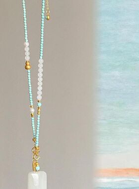 新中式风平安无事牌吊坠项链锁骨链显气质高颜值优雅古典风格国风