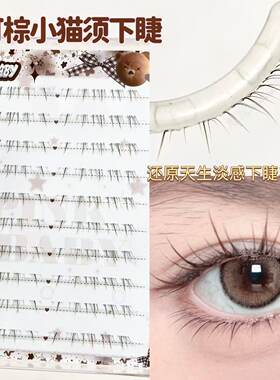 温柔少女感可可棕小猫须下睫毛