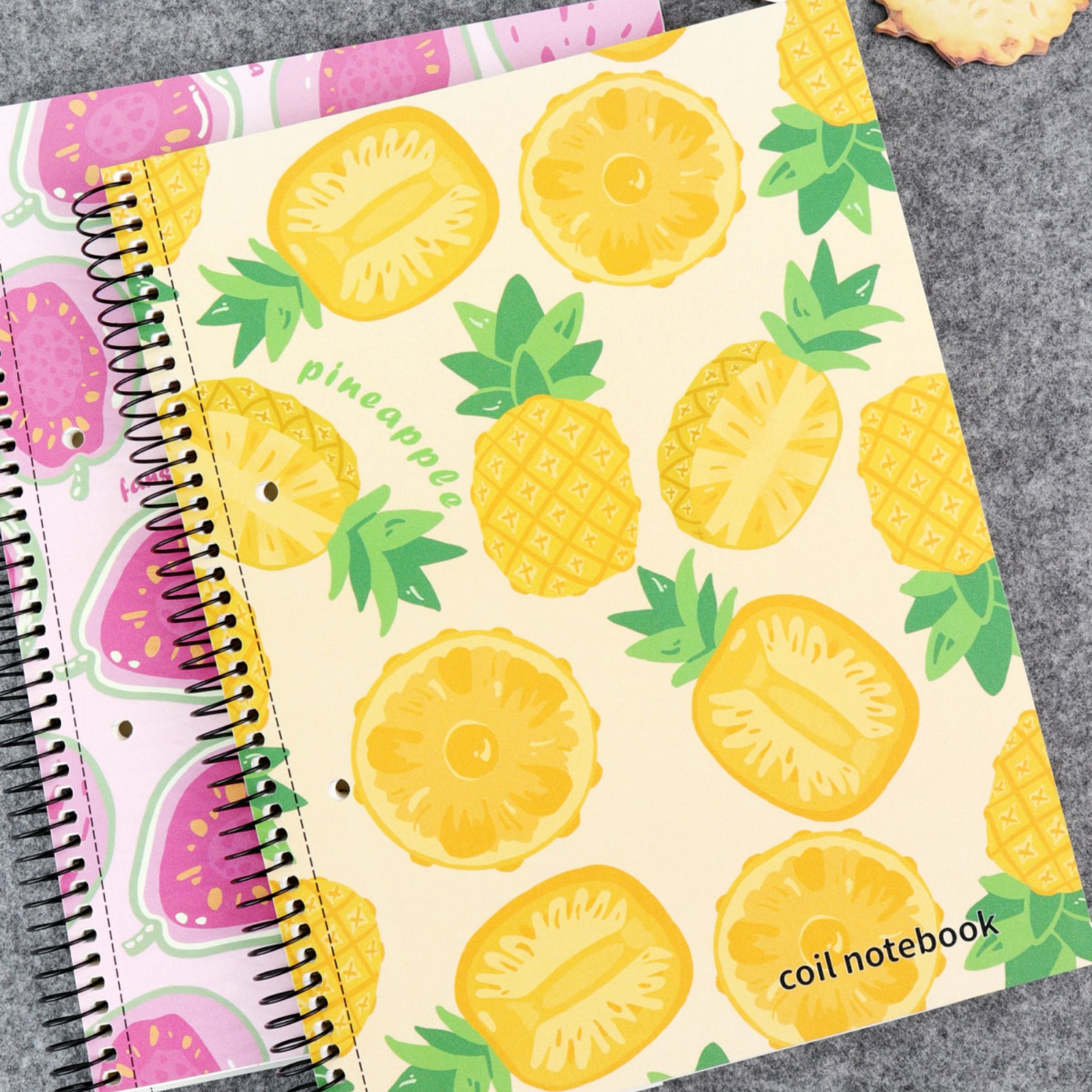 B5二孔线圈本水果系列手账本分栏索引记事本易撕笔记本二孔活页纸