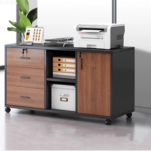 办公室公司办公柜文件柜矮柜储物柜档案资料柜桌边柜木质带锁柜子