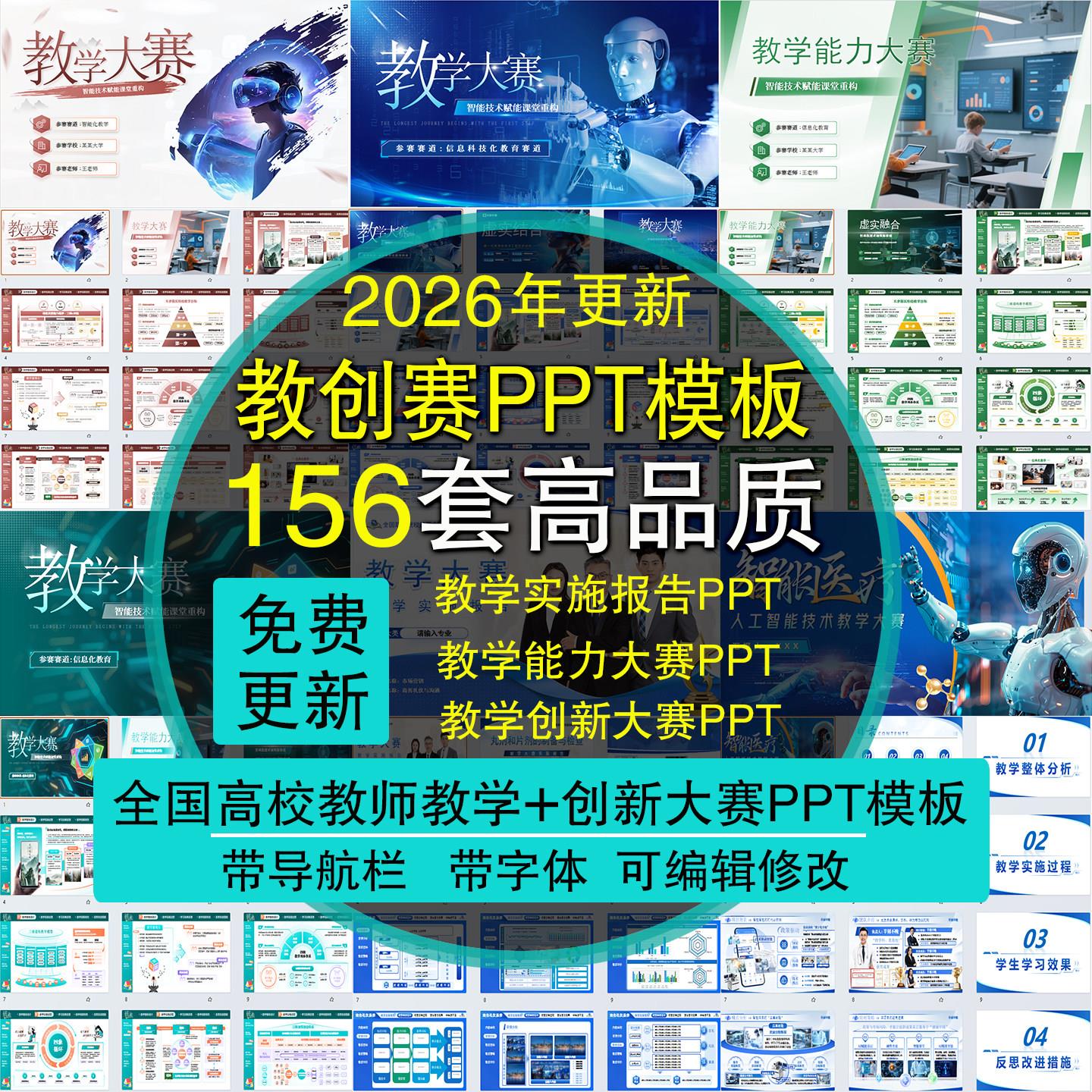 全国高校青年教师教学创新大赛实施报告职业能力比赛ppt模板资料