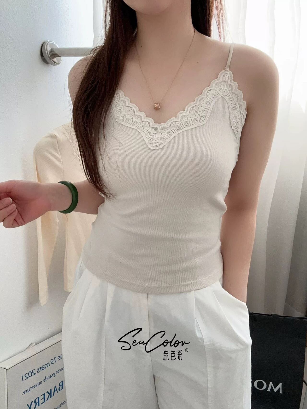 性感蕾丝小吊带女法式纯欲风针织背心吊带