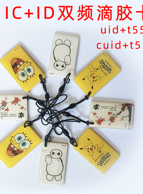 双频芯片钥匙扣滴胶卡通卡可读写cuid5577二合一反复擦写制作挂件