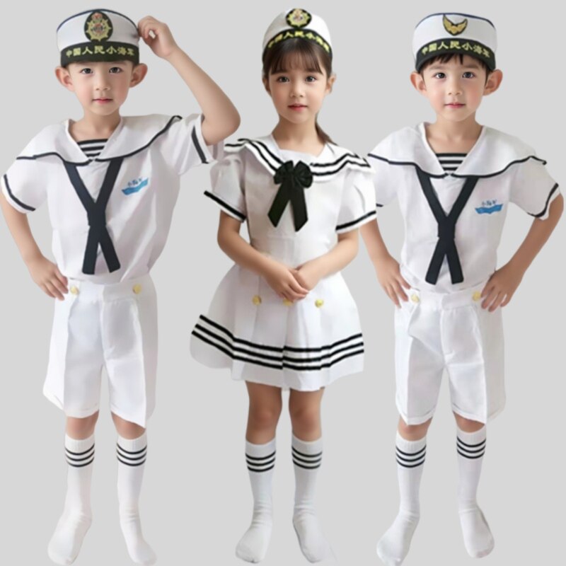 儿童军旅表演服男女童小海军舞蹈服少儿水兵服幼儿园兵娃娃演出服
