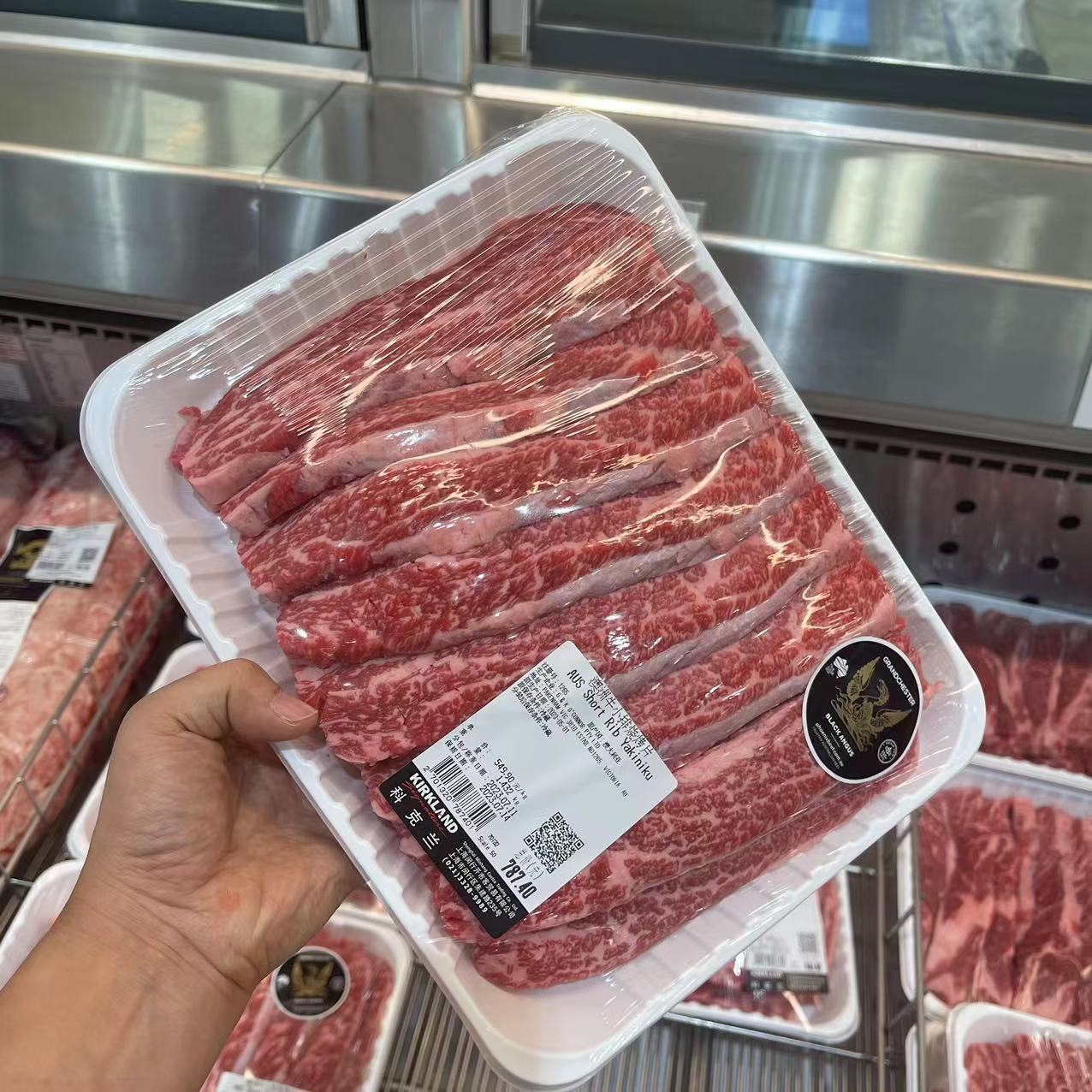 澳洲进口谷饲牛小排烧烤片冰鲜牛肉烤肉牛排煎烤costco代购开市客