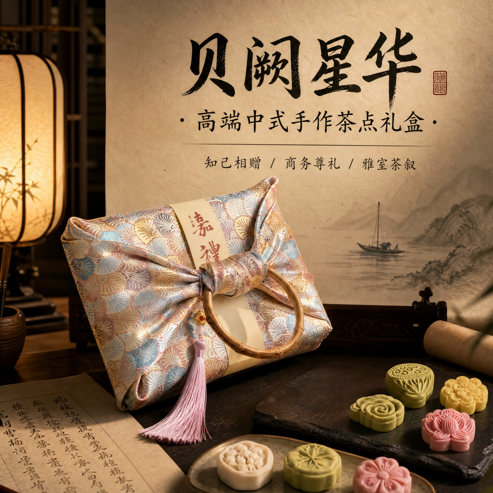 新中式糕点伴手礼盒手工传统花酥绿豆糕精致下午茶点苏州特产送人