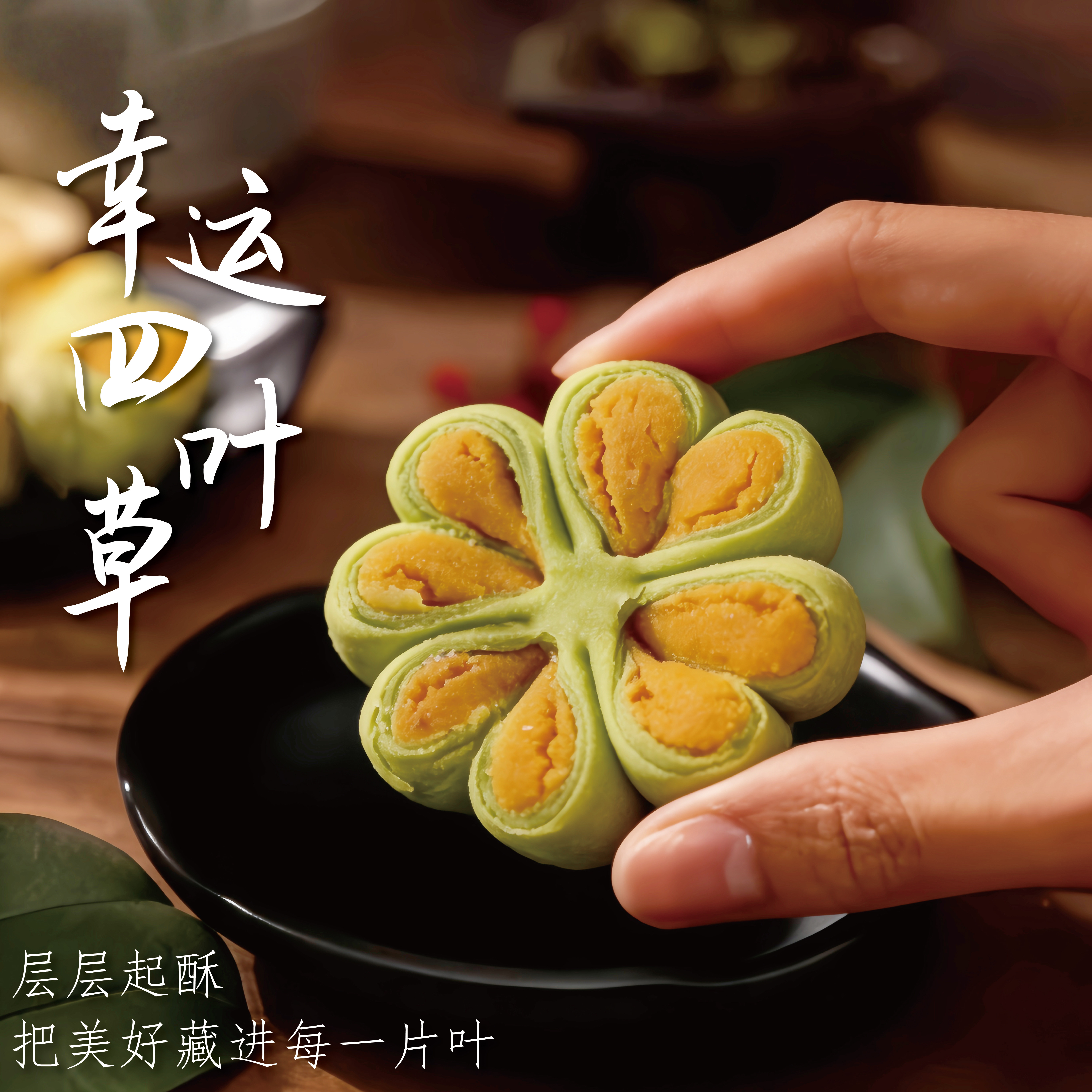 【新鲜现烤】幸运四叶草花酥中式糕点苏州特产下午茶传统酥皮点心