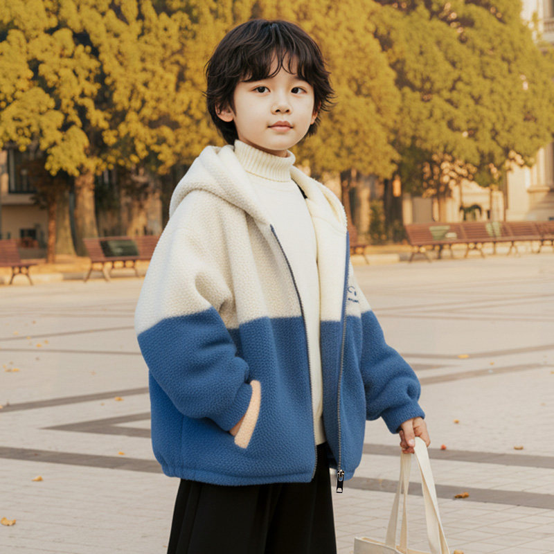 男童加绒外套2025新款毛毛衣羊羔绒今年流行爆款冬季加厚帅气好看