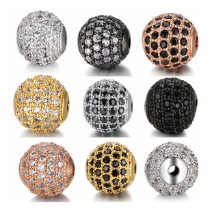 diy饰品手工配件18K包金保色大孔珠钻球10mm隔珠隔球隔片手链项链