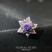 珐琅设计小众高级感925银小耳钉 原创铁线莲耳钉 暮光盛放