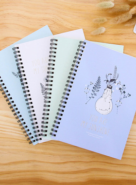 得力LA560-03彩色线圈本A5记事本60页笔记本学生练习本子办公用品